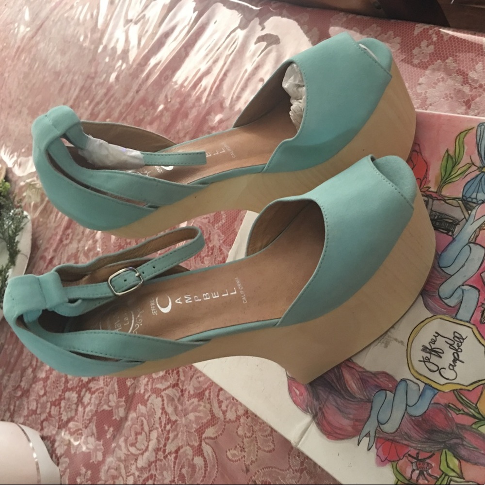 JEFFREY CAMPBELL PLATFORM SUEDE WEDGES
